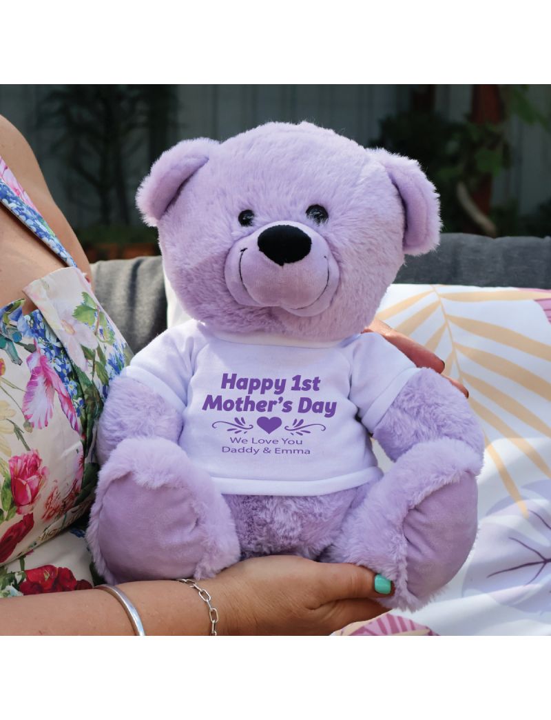 1st Mothers Day Bear 30cm Plush Lavender