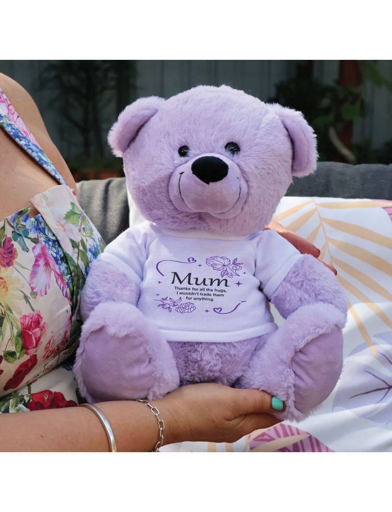 Personalised Mum Bear 30cm Lavender Plush