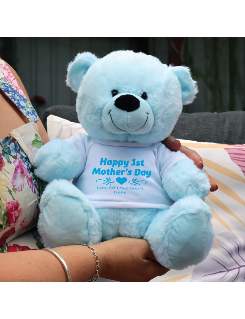 1st Mothers Day Bear 30cm Plush Baby Blue