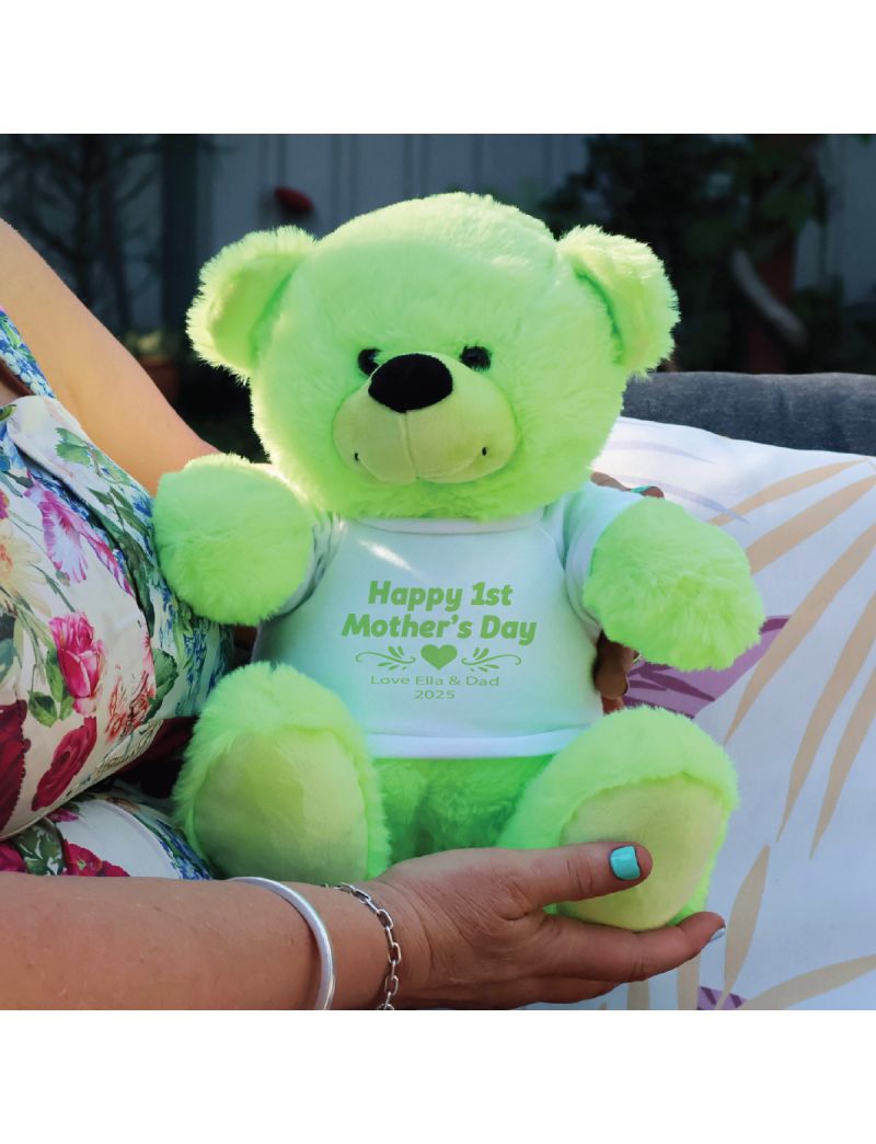 1st Mothers Day Bear 30cm Plush Lime