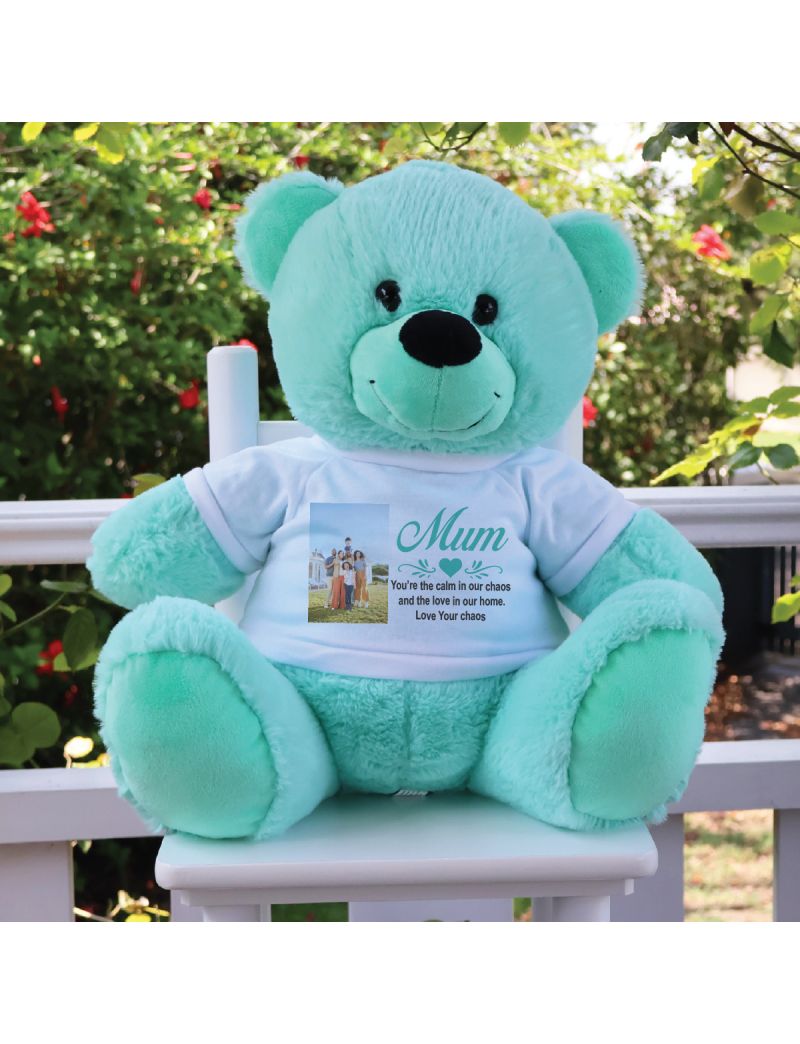 Mum Photo TShirt Bear Mint Green Plush 40cm