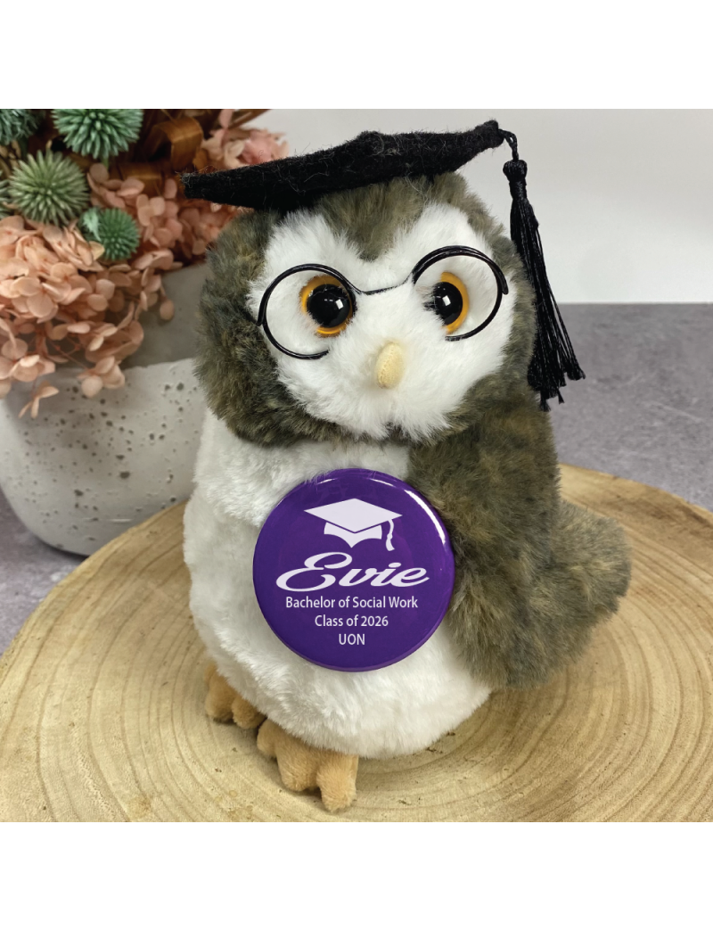 Graduation Owl with Personalised Badge