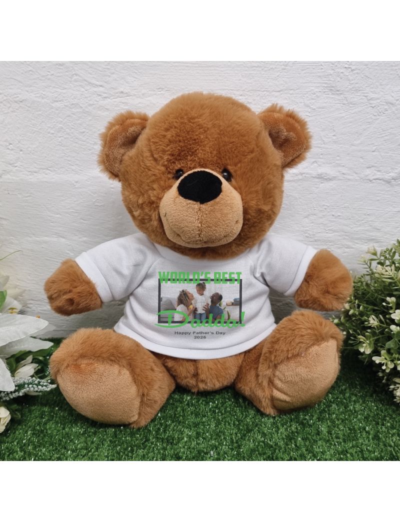 Worlds Best Dad Photo Bear Brown 30cm