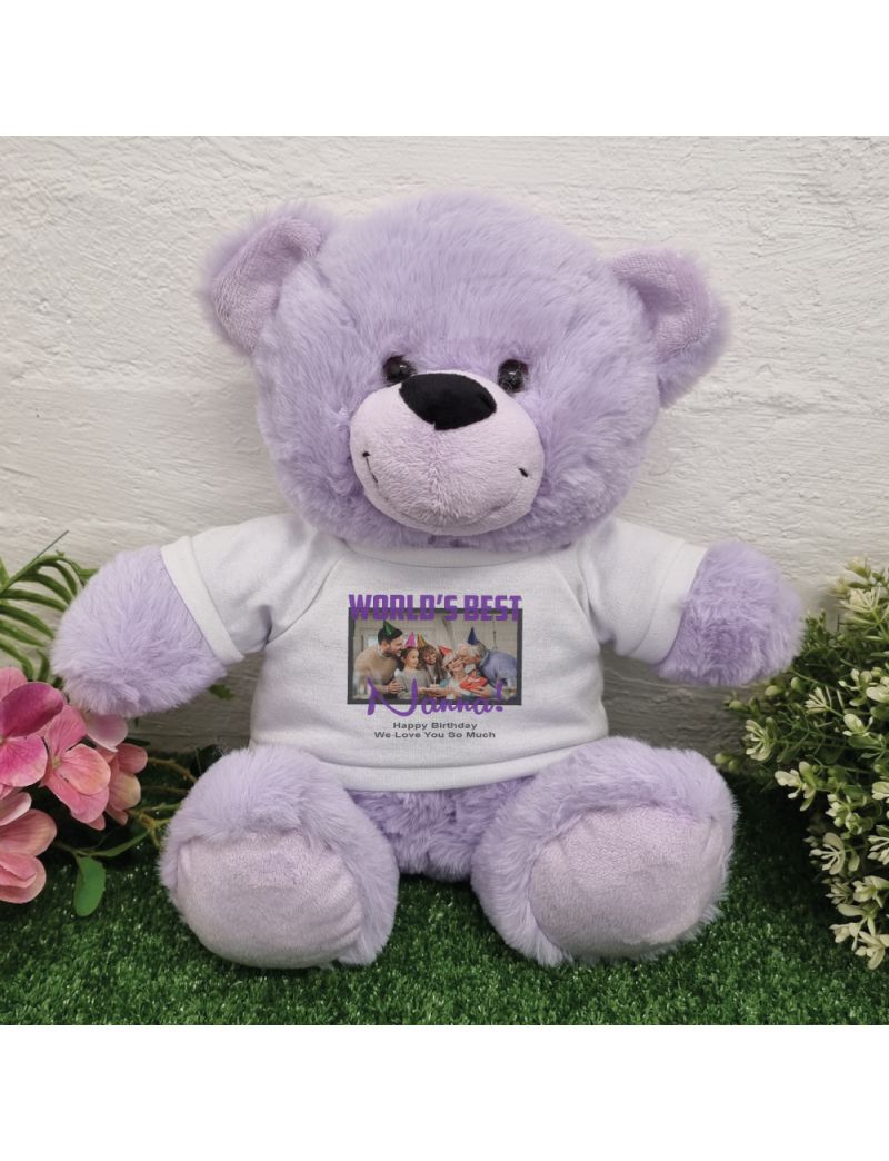 Worlds Best Nana Photo Bear Lavender 30cm