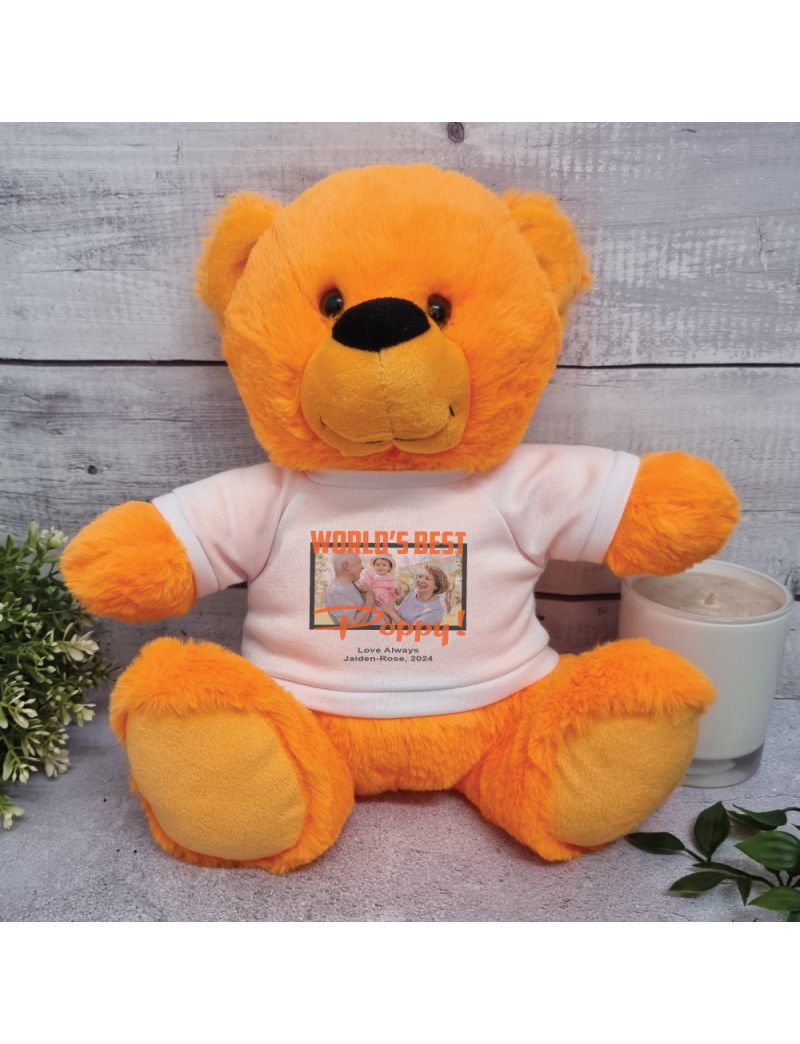 Worlds Best Pop Photo Bear Orange 30cm