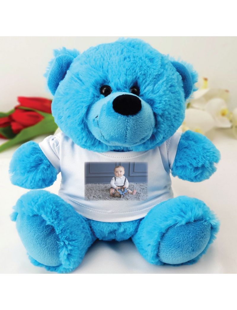 Personalised Photo T-Shirt Teddy Bear - Blue