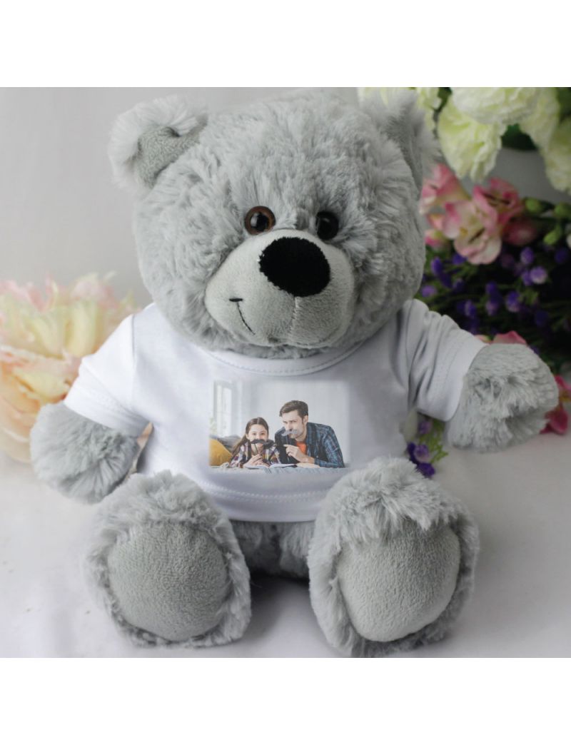 Personalised Photo T-Shirt Teddy Bear - Grey