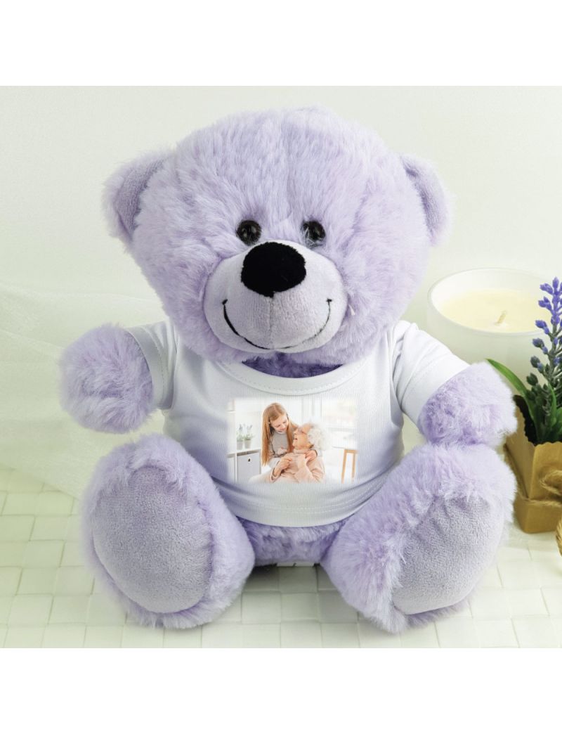 Personalised Photo T-Shirt Teddy Bear - Lavender