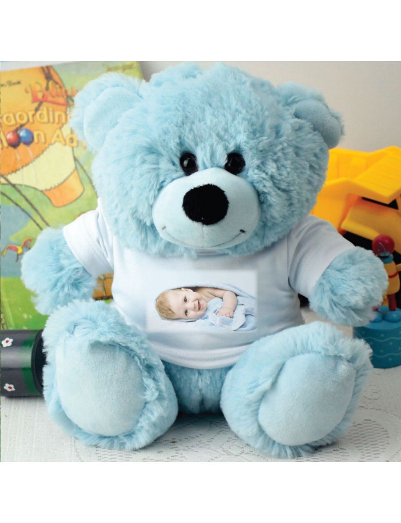 Personalised Photo T-Shirt Teddy Bear - Light Blue