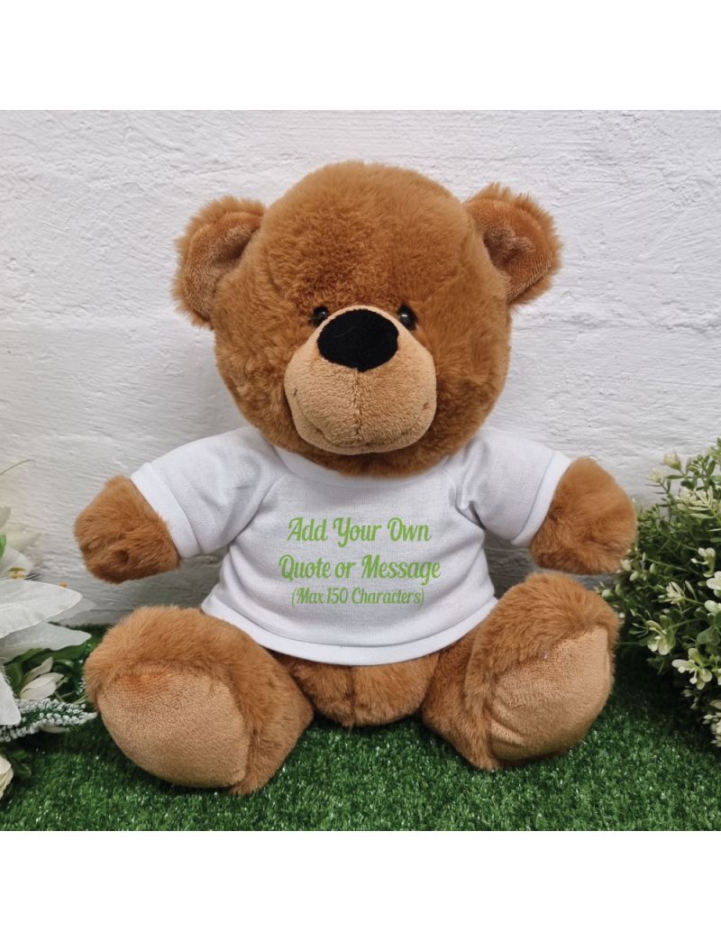 Custom Text Message Bear Brown 30cm