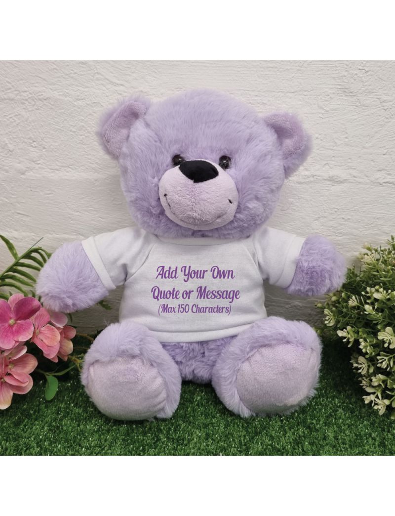Custom Text Message Bear Lavender 30cm