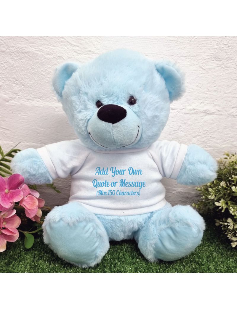 Custom Text Message Bear light Blue 30cm