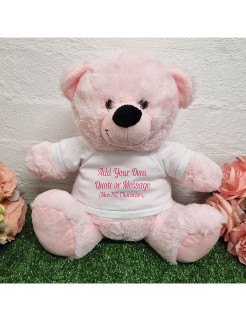 Custom Text Message Bear Light Pink 30cm