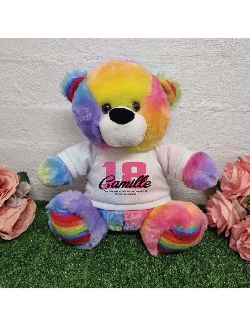 18th Birthday Bear Rainbow Plush 30cm