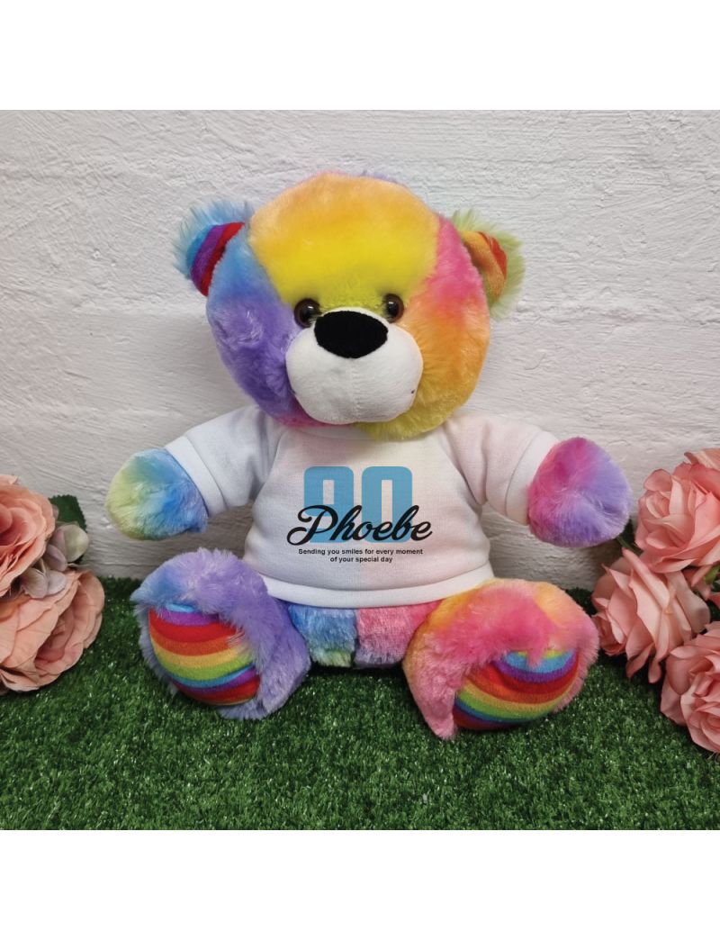 90th Birthday Bear Rainbow Plush 30cm