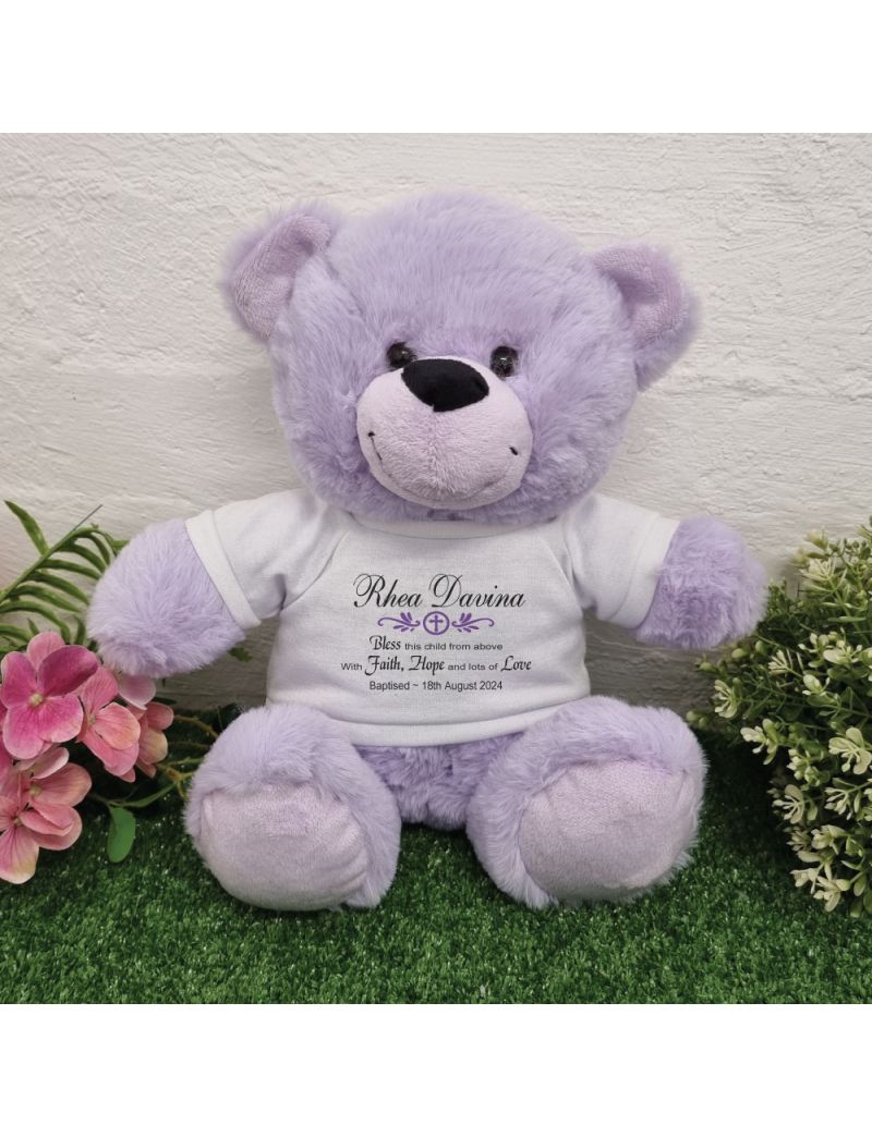 Baptism Bear Lavender Plush 30cm