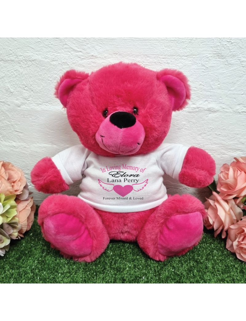 Memorial Remembrance Teddy Bear Hot Pink 30cm