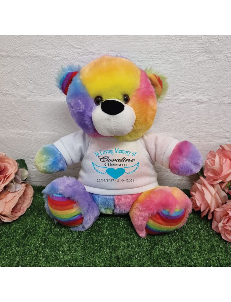Memorial Remembrance Bear Rainbow 30cm