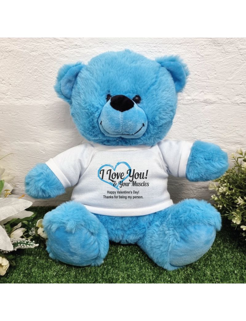 Valentines Day Bear Love Your Naughty Bits - 30cm Blue