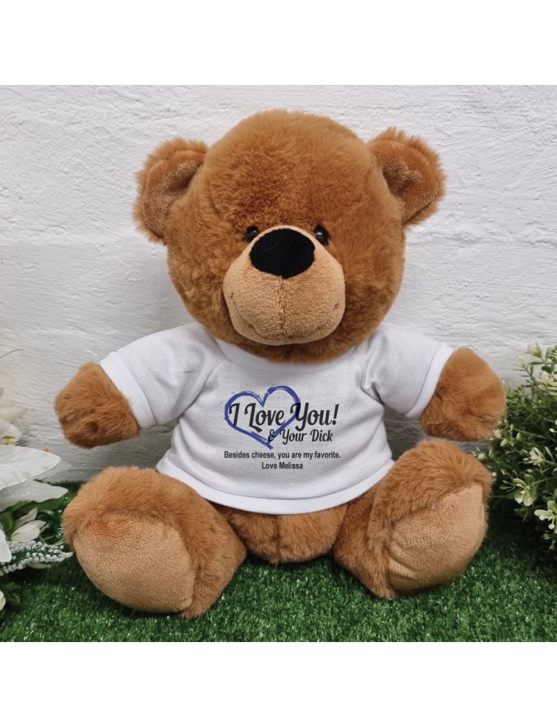 Valentines Day Bear Love Your Naughty Bits - 30cm Brown