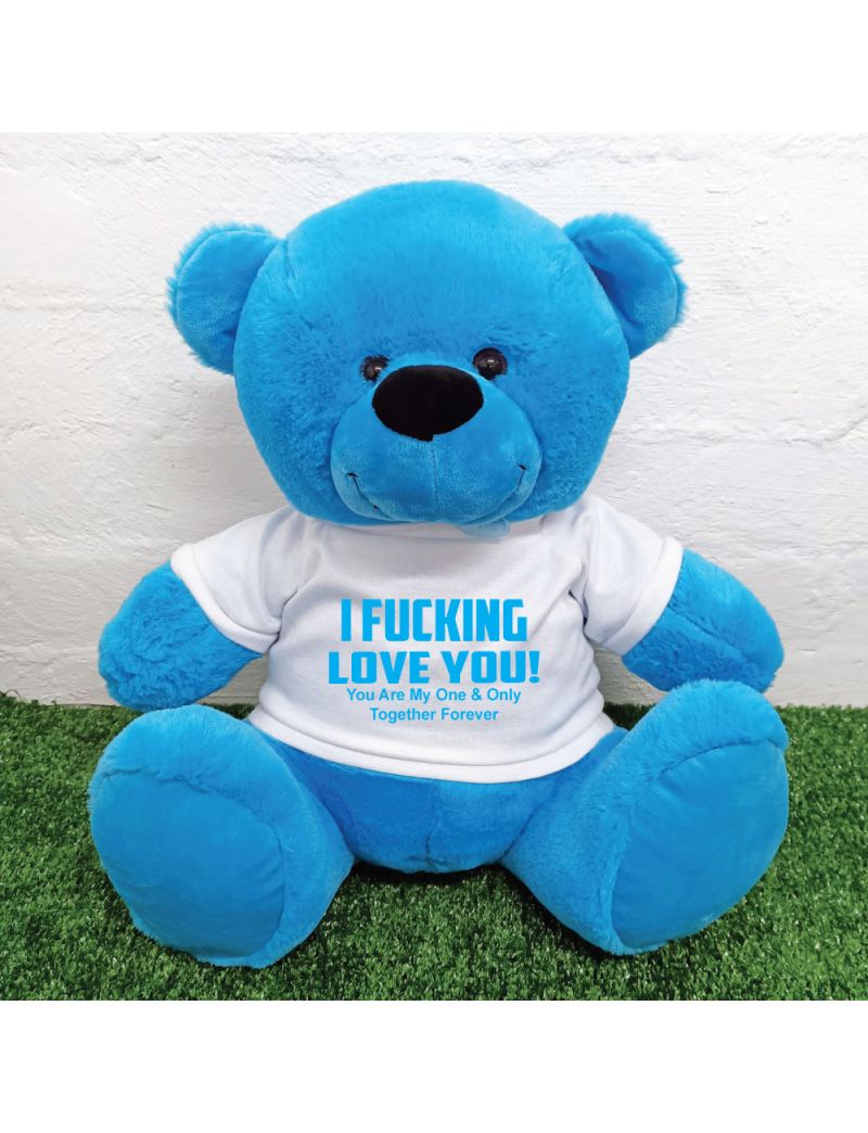 Naughty Love You Valentines Bear - 40cm Blue