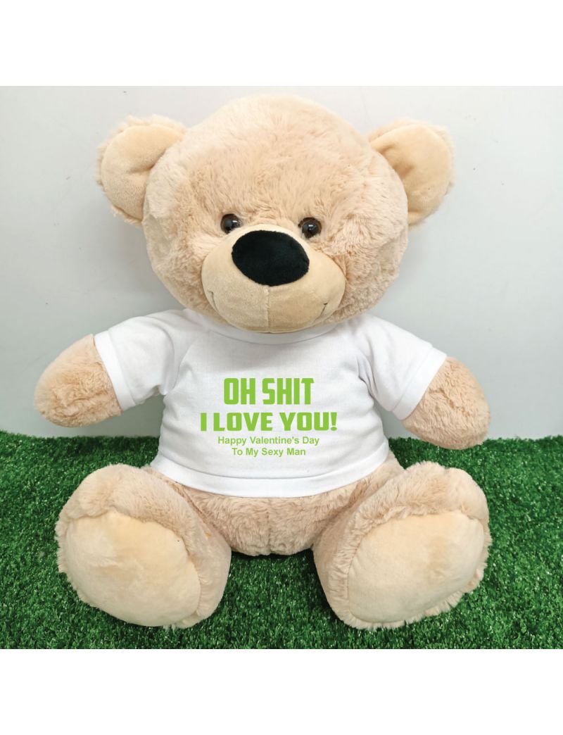 Love Your..Naughty  Bear with T-Shirt 40cm Cream