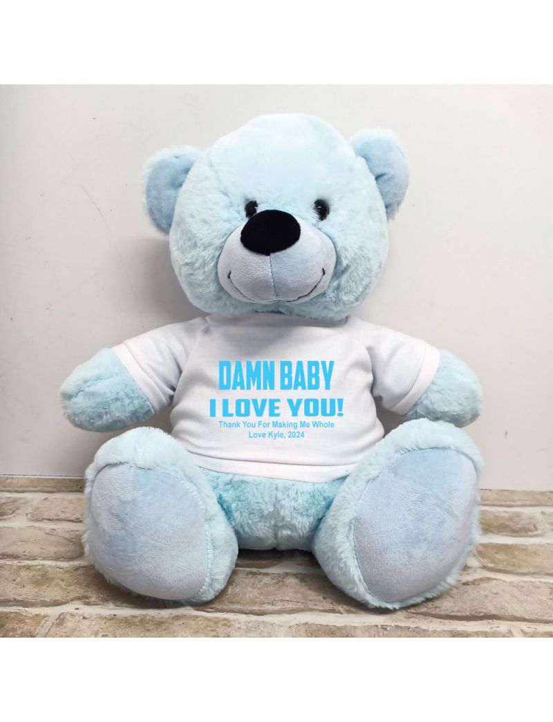 Naughty Love You Valentines Day Bear - 40cm Light Blue