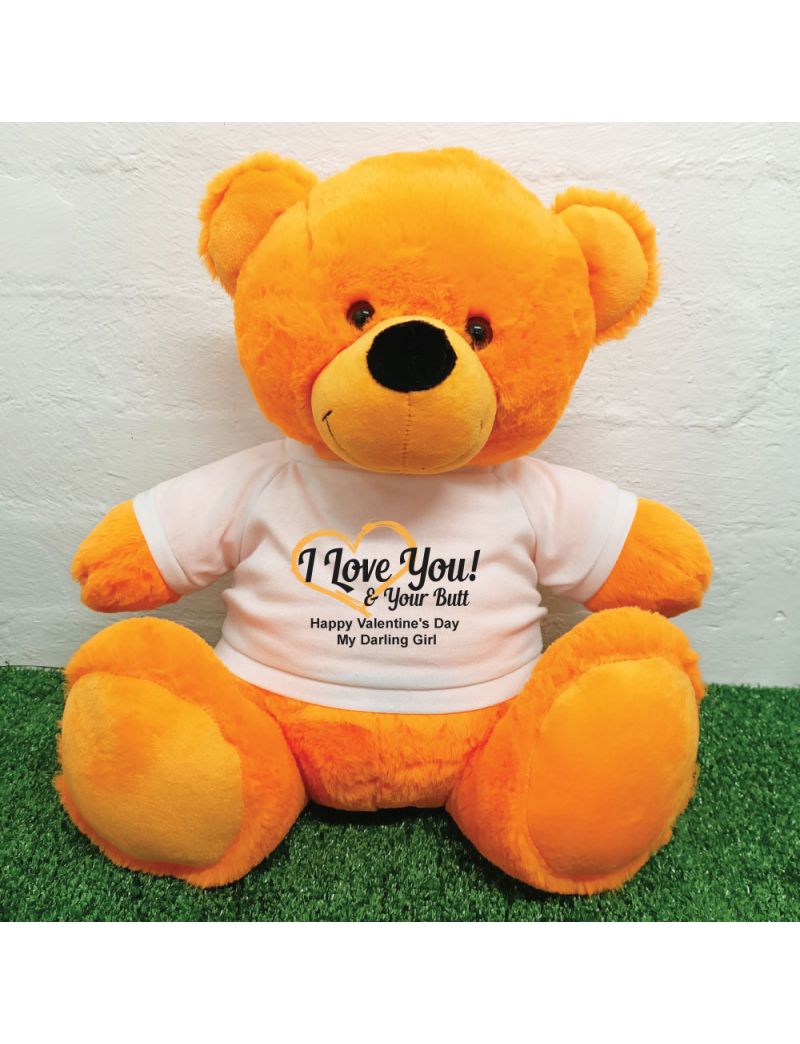 Valentines Day Bear Love Your Naughty Bits - 40cm Orange