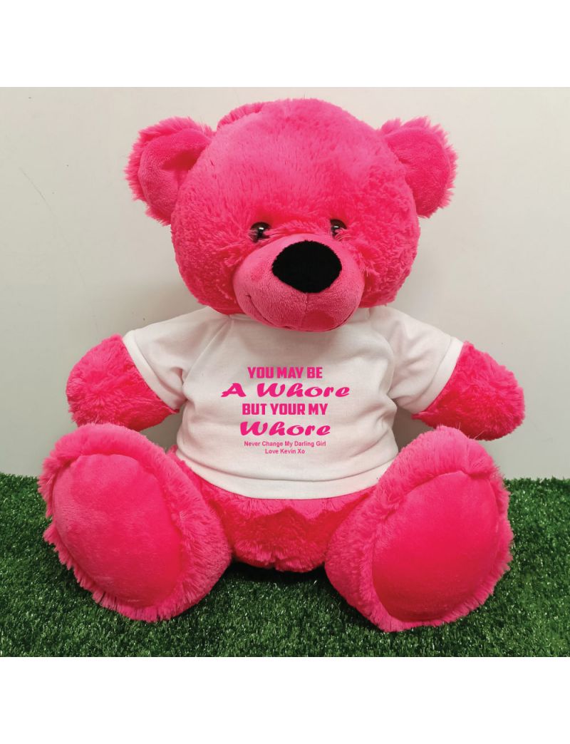 Valentines Day Bear You may Be A - 40cm Hot Pink
