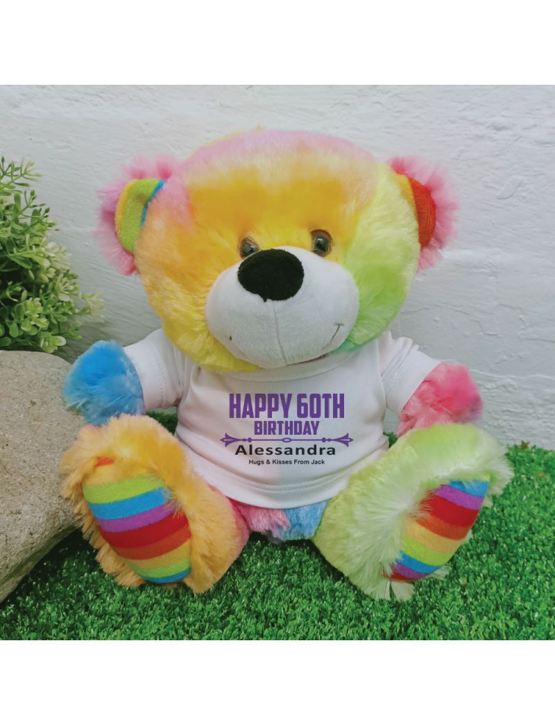 60th Birthday Rainbow Teddy Bear