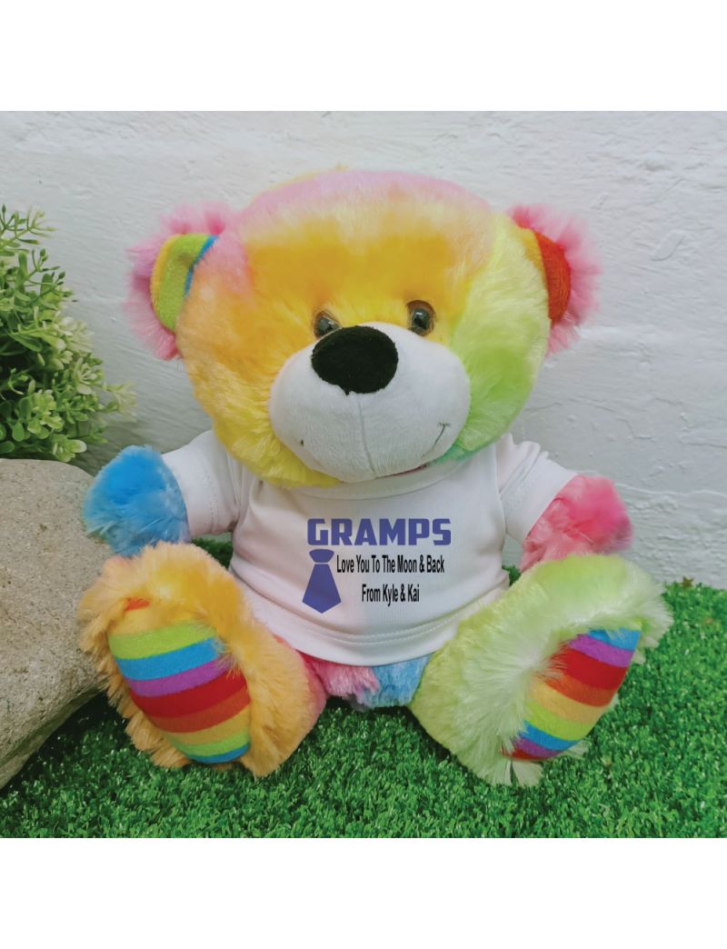Personalised Grandpa Rainbow Teddy Bear