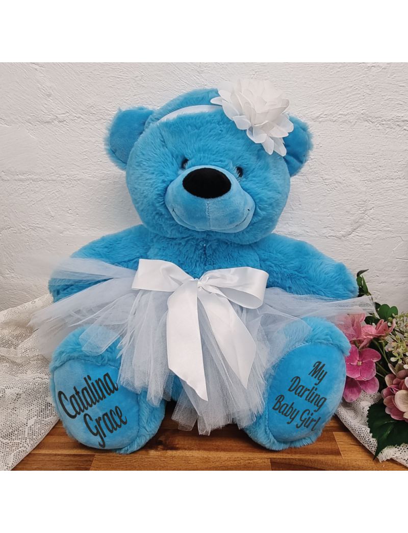 Baby Princess Teddy Bear 40cm Bright Blue