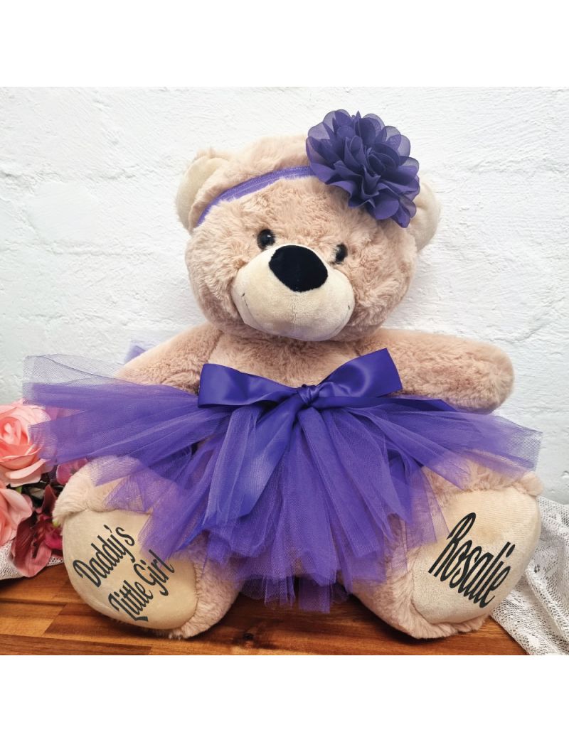 Personalised Ballerina Teddy Bear 40cm Plush Cream