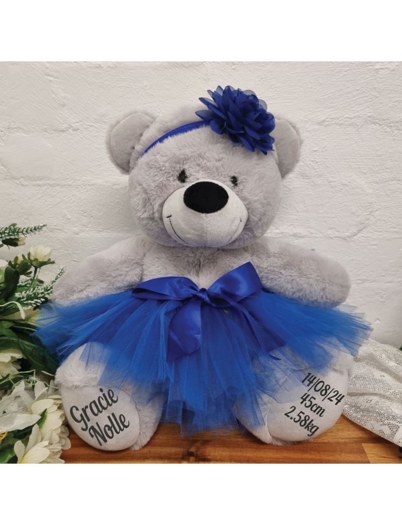 Baby Ballerina Teddy Bear 40cm Plush Grey