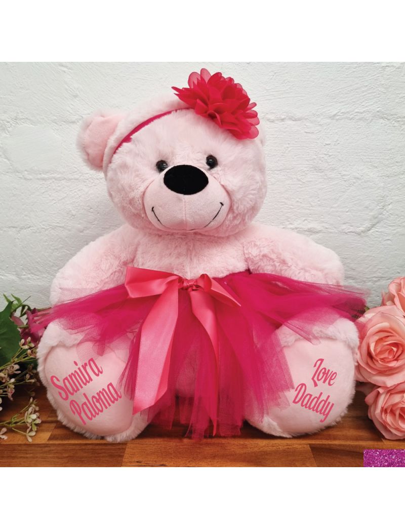 Personalised Ballerina Teddy Bear 40cm Light Pink