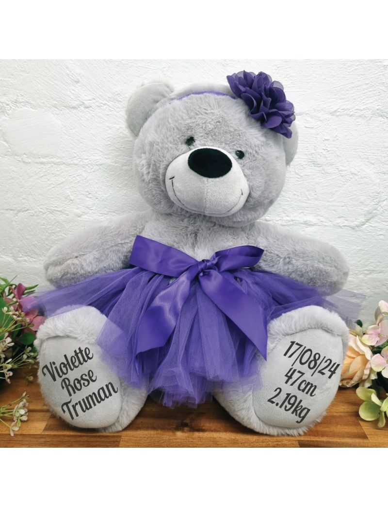 Ballerina Baby Teddy Bear 40cm Grey