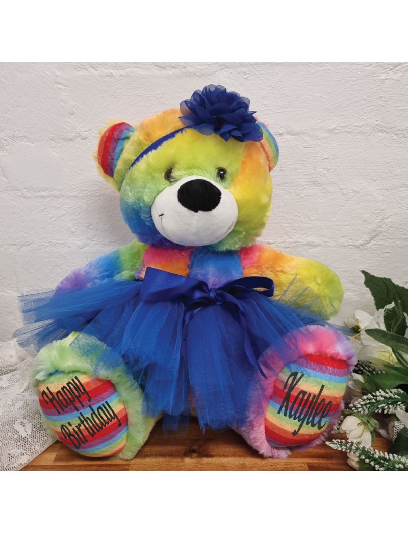 Birthday Ballerina Teddy Bear 40cm Plush Rainbow