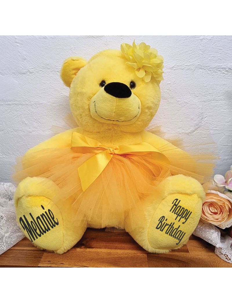Birthday Ballerina Teddy Bear 40cm Plush Yellow