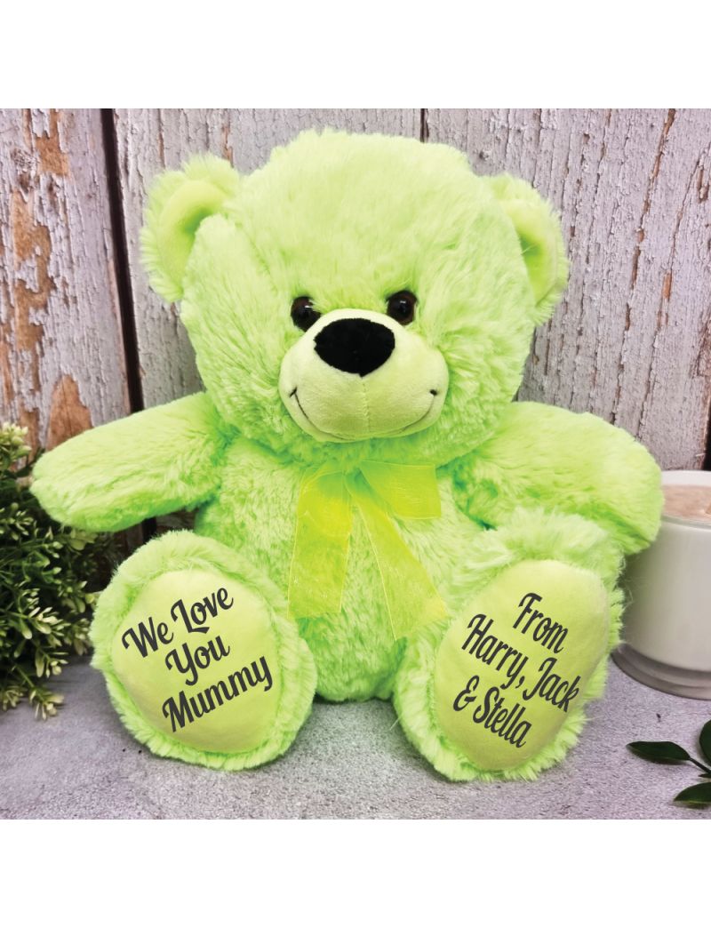 Personalised Mum Bear Lime Plush 30cm