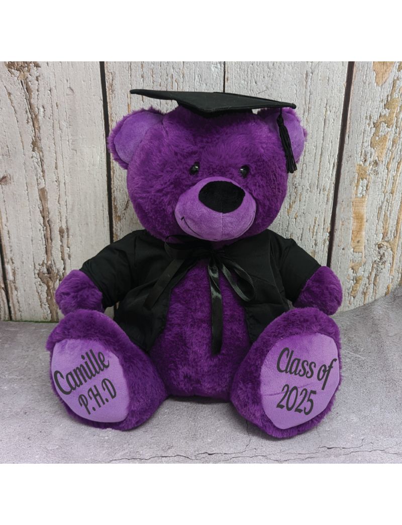 Graduation Bear with Cape Purple 40cm 