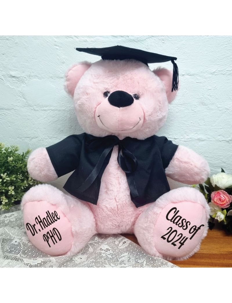 Graduation Bear with Cape Pink 40cm