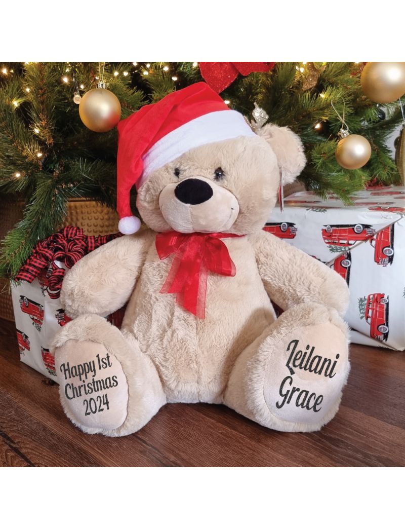 Personalised 1st Christmas Bear 40cm Cream
