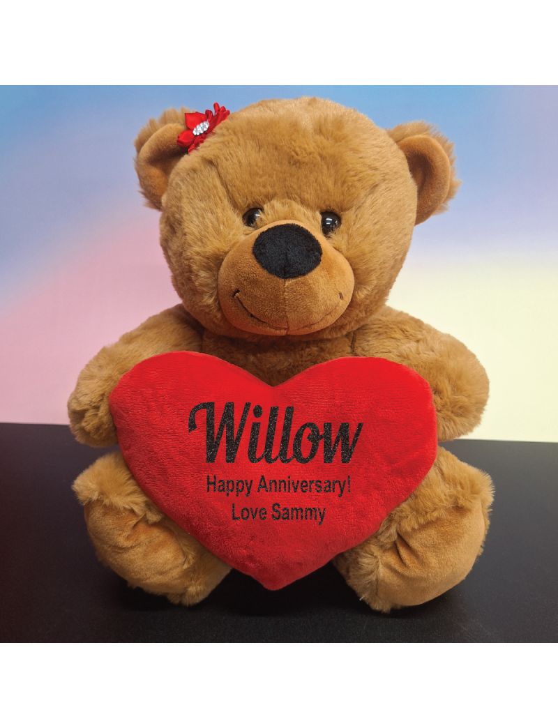 Anniversary Bear Brown With Red Heart 30cm