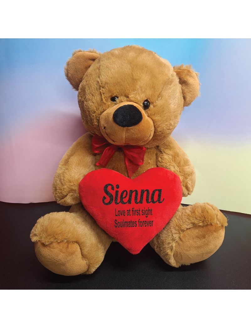 Valentines Day Brown Bear With Red Heart 40cm