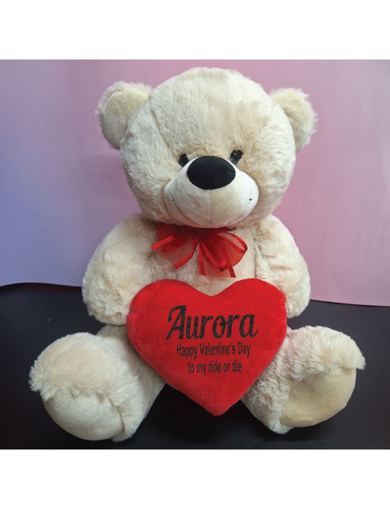Valentines Day Cream Bear With Red Heart 40cm