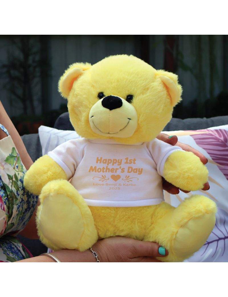 1st Mothers Day Bear 30cm Plush Yellow