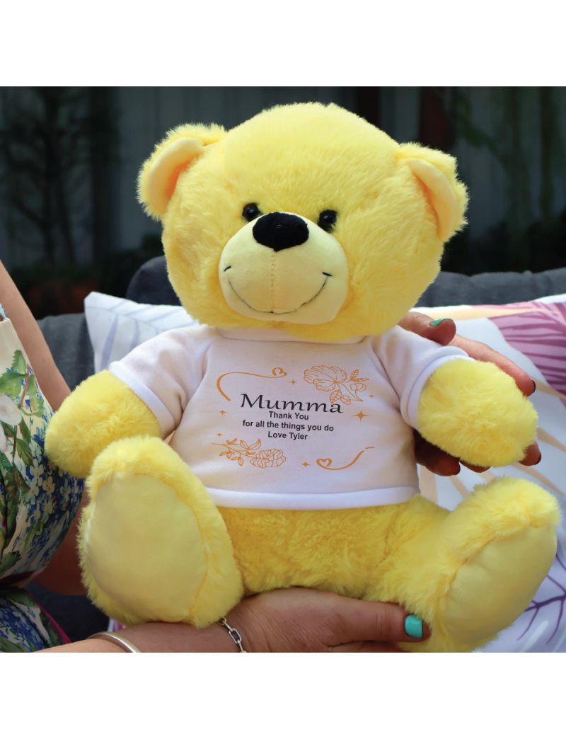 Personalised Mum Bear 30cm Plush Yellow