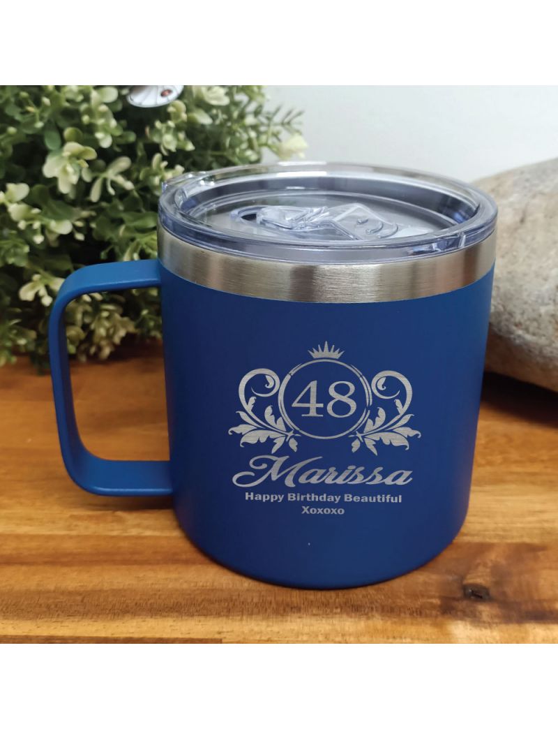 Birthday Cobolt Travel Coffee Mug 14oz (F)
