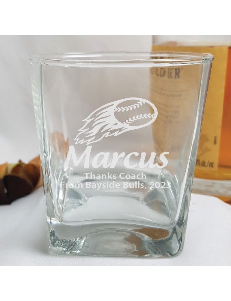Baseball Coach Engraved Personalised Scotch Spirit Glass