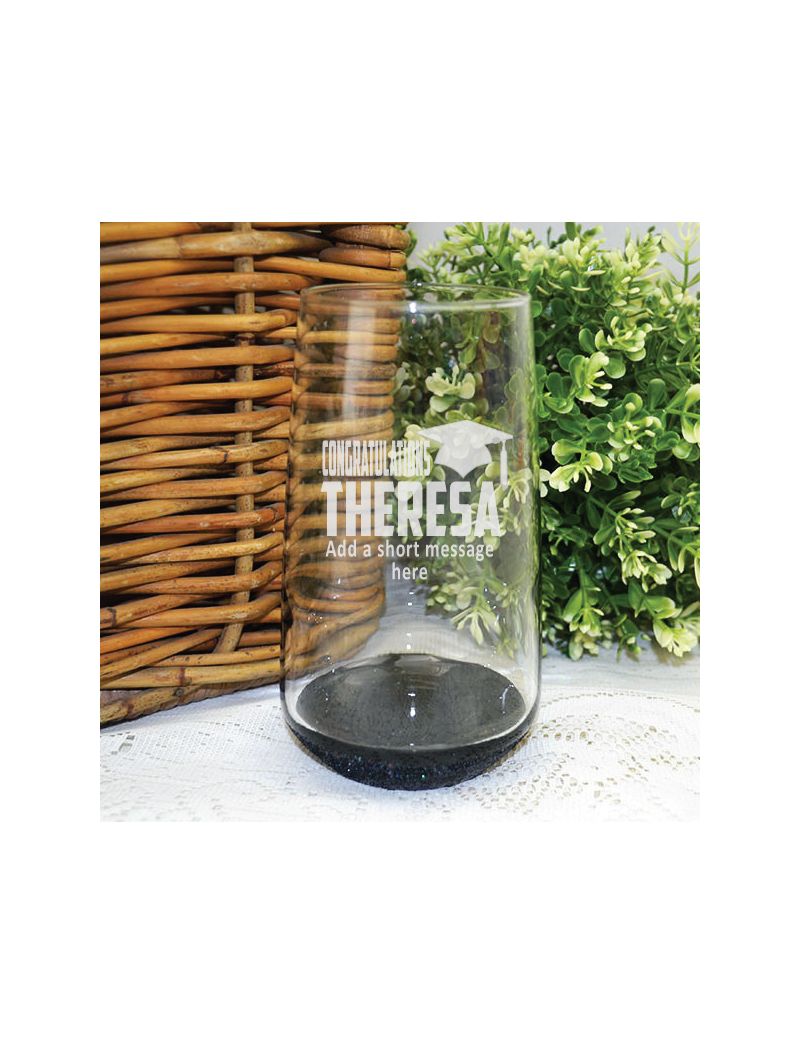 Graduation Engraved Personalised Glass Tumbler 